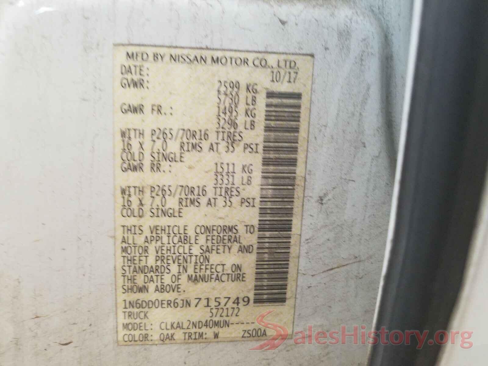 1N6DD0ER6JN715749 2018 NISSAN FRONTIER