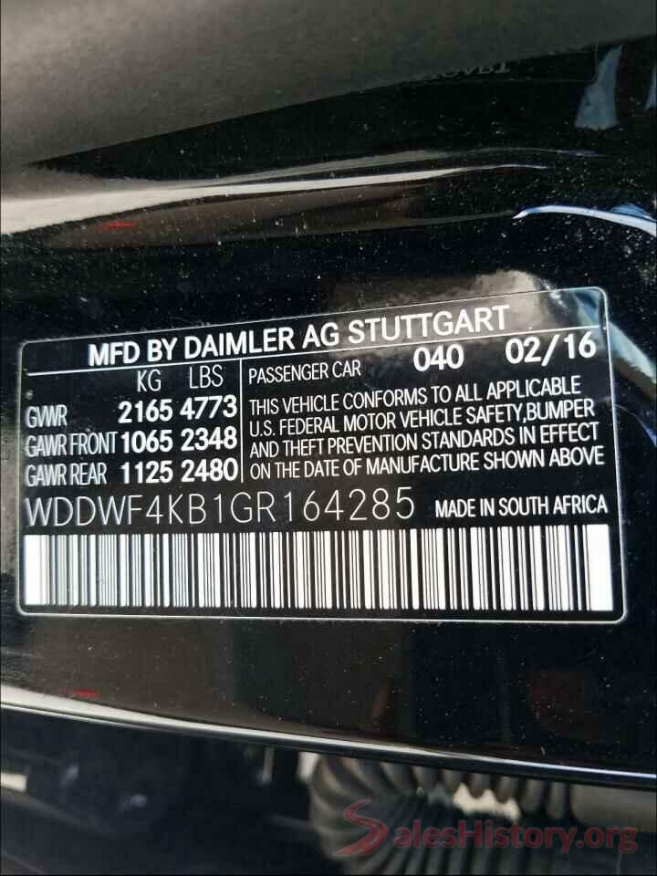 WDDWF4KB1GR164285 2016 MERCEDES-BENZ C CLASS