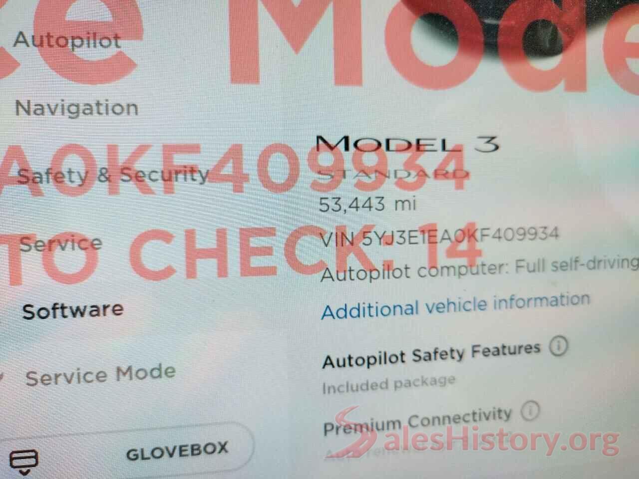 5YJ3E1EA0KF409934 2019 TESLA MODEL 3