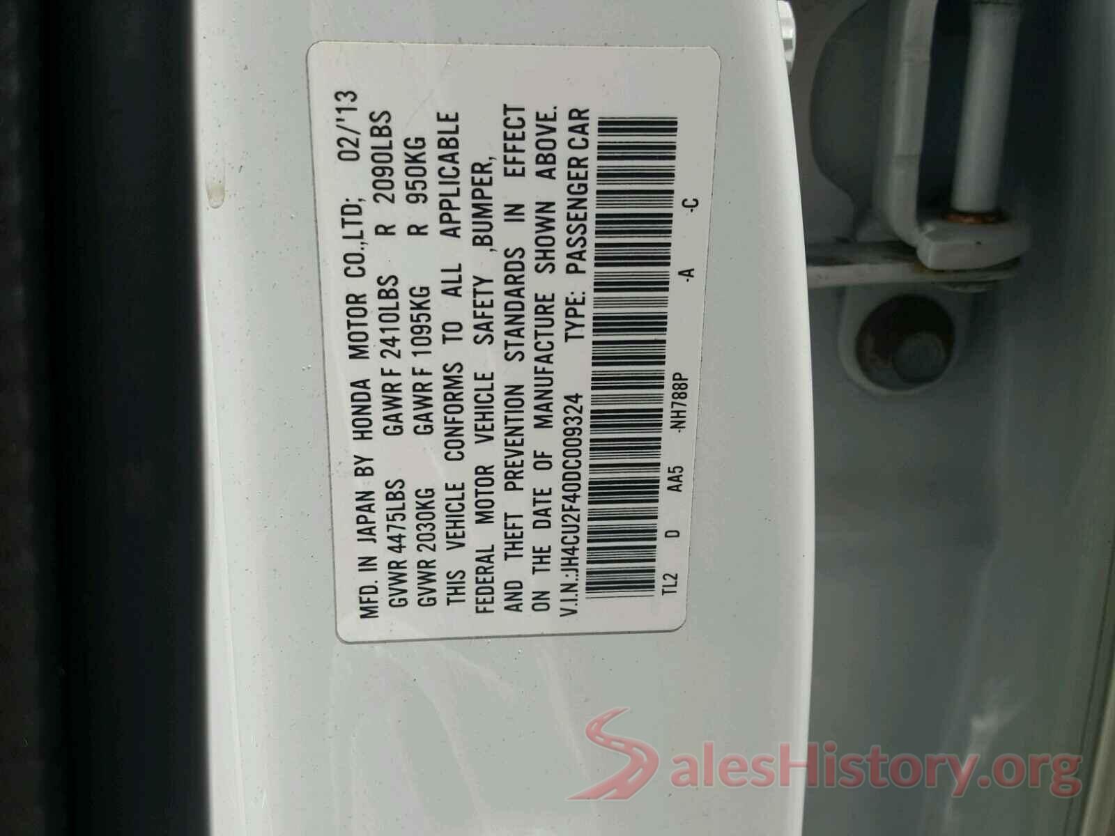 JH4CU2F40DC009324 2013 ACURA TSX