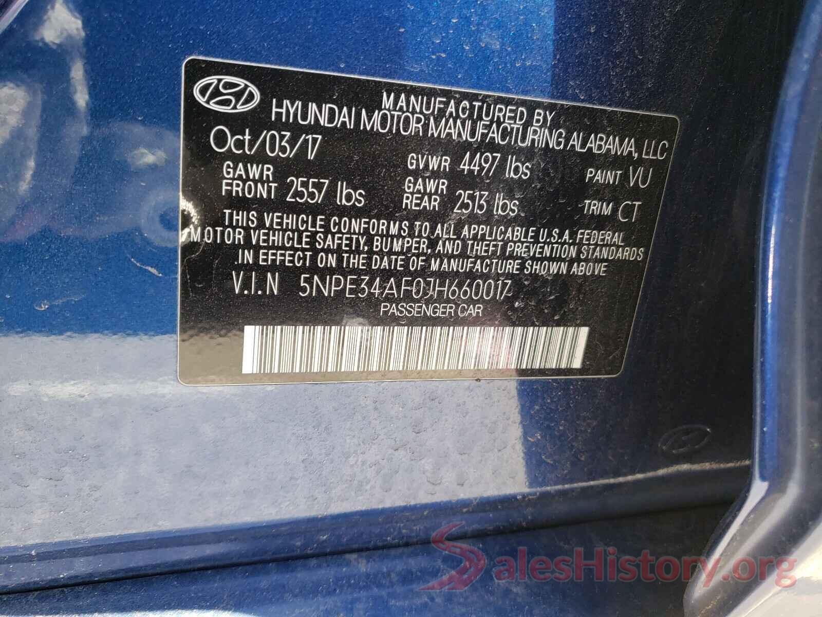 5NPE34AF0JH660017 2018 HYUNDAI SONATA