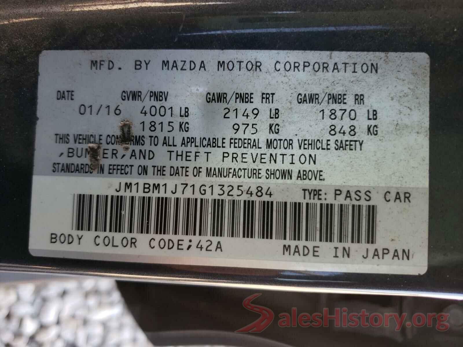 JM1BM1J71G1325484 2016 MAZDA 3