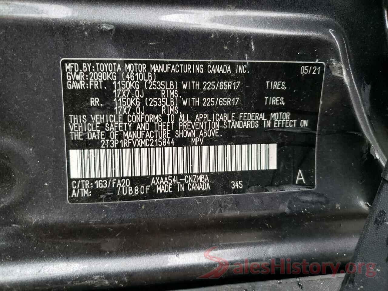 2T3P1RFVXMC215844 2021 TOYOTA RAV4