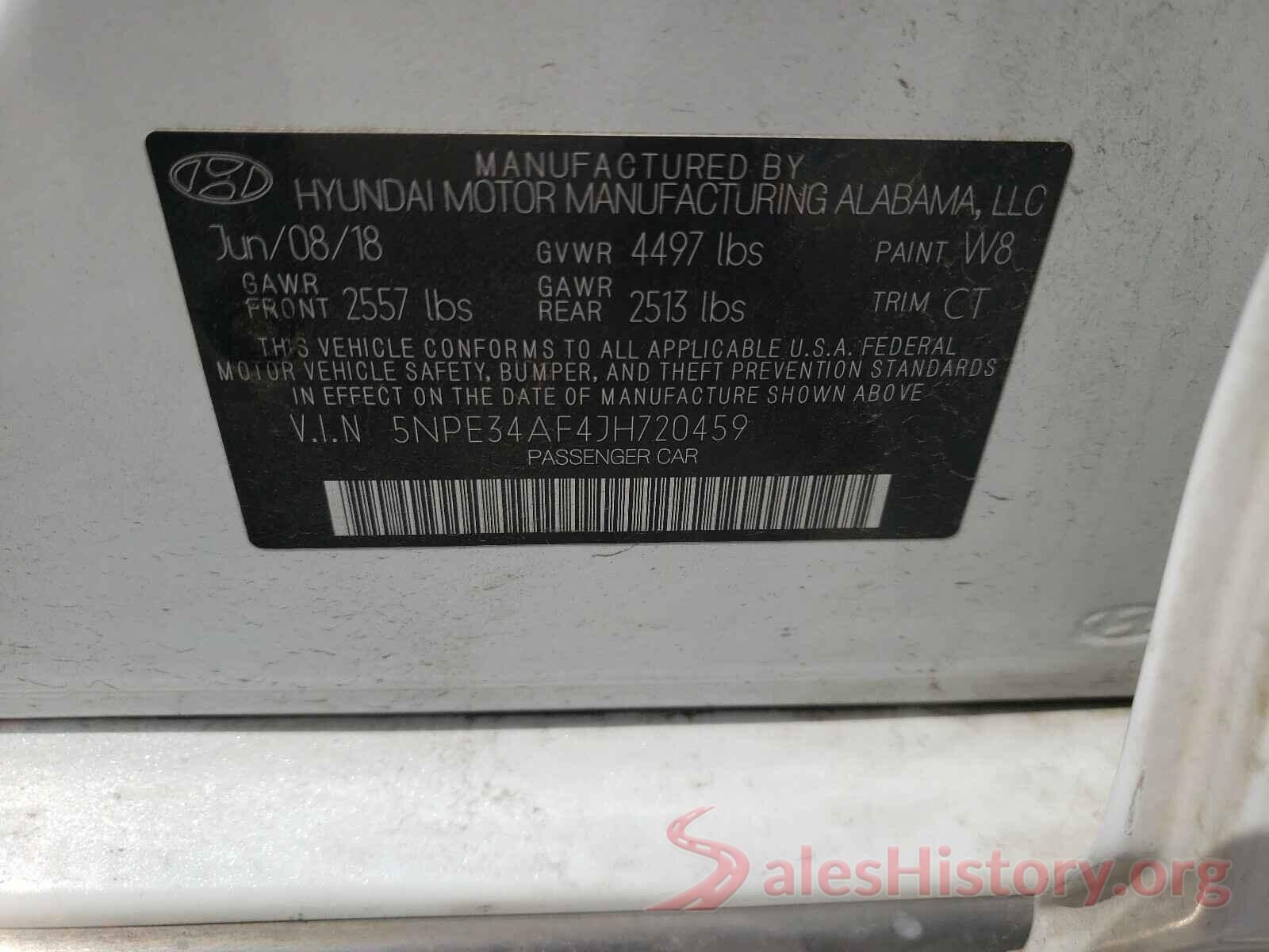 5NPE34AF4JH720459 2018 HYUNDAI SONATA