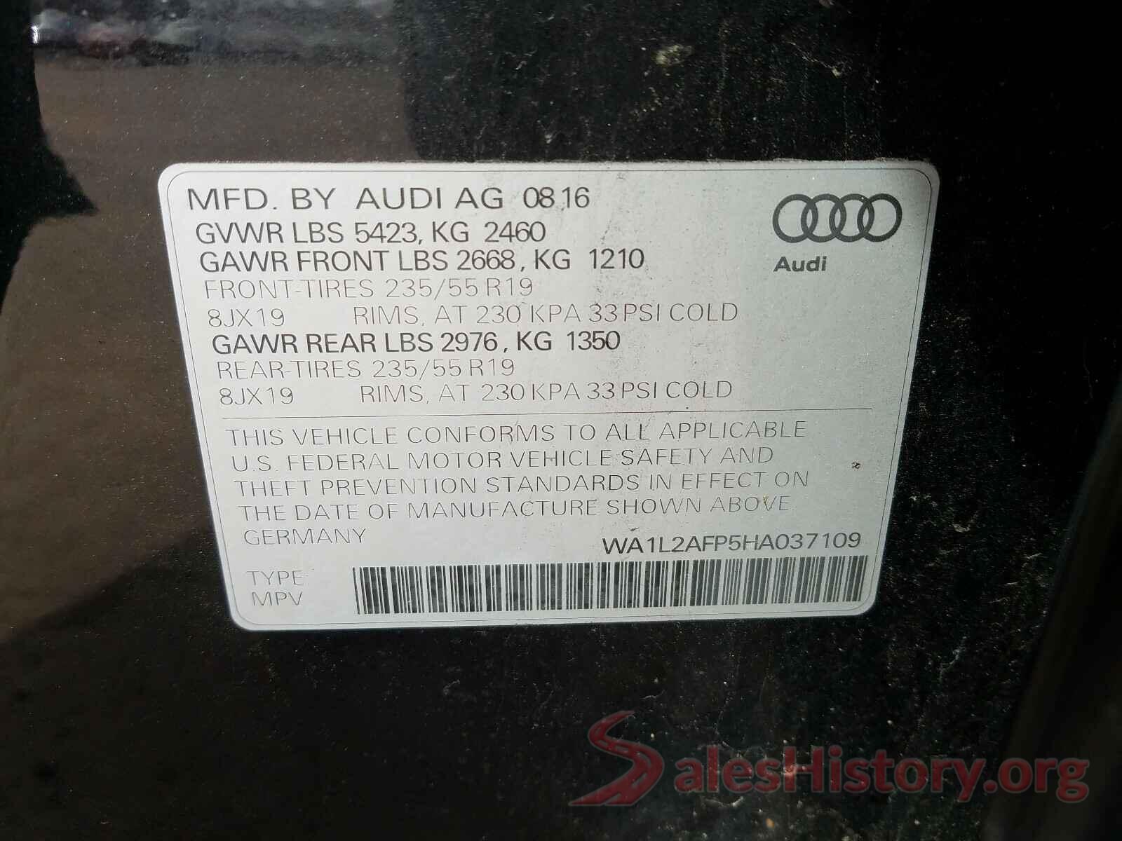 WA1L2AFP5HA037109 2017 AUDI Q5