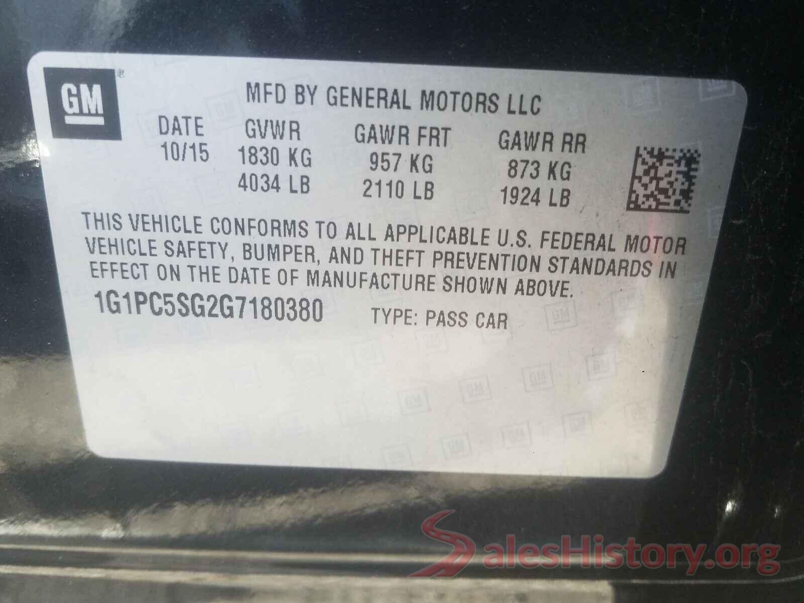 1G1PC5SG2G7180380 2016 CHEVROLET CRUZE