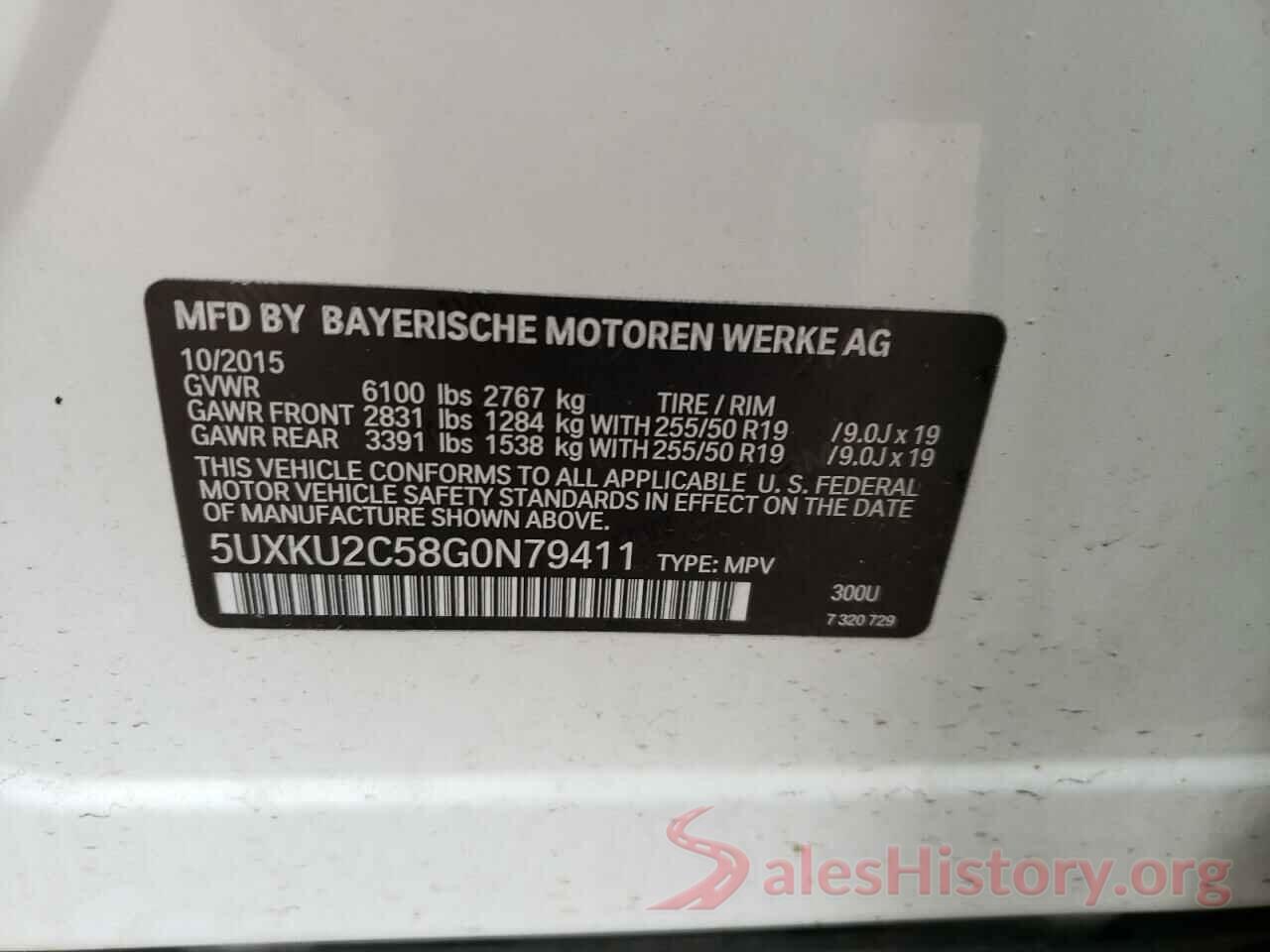 5UXKU2C58G0N79411 2016 BMW X6