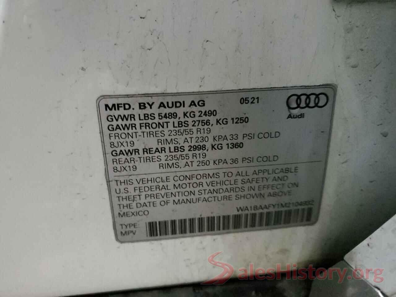 WA1BAAFY1M2104932 2021 AUDI Q5