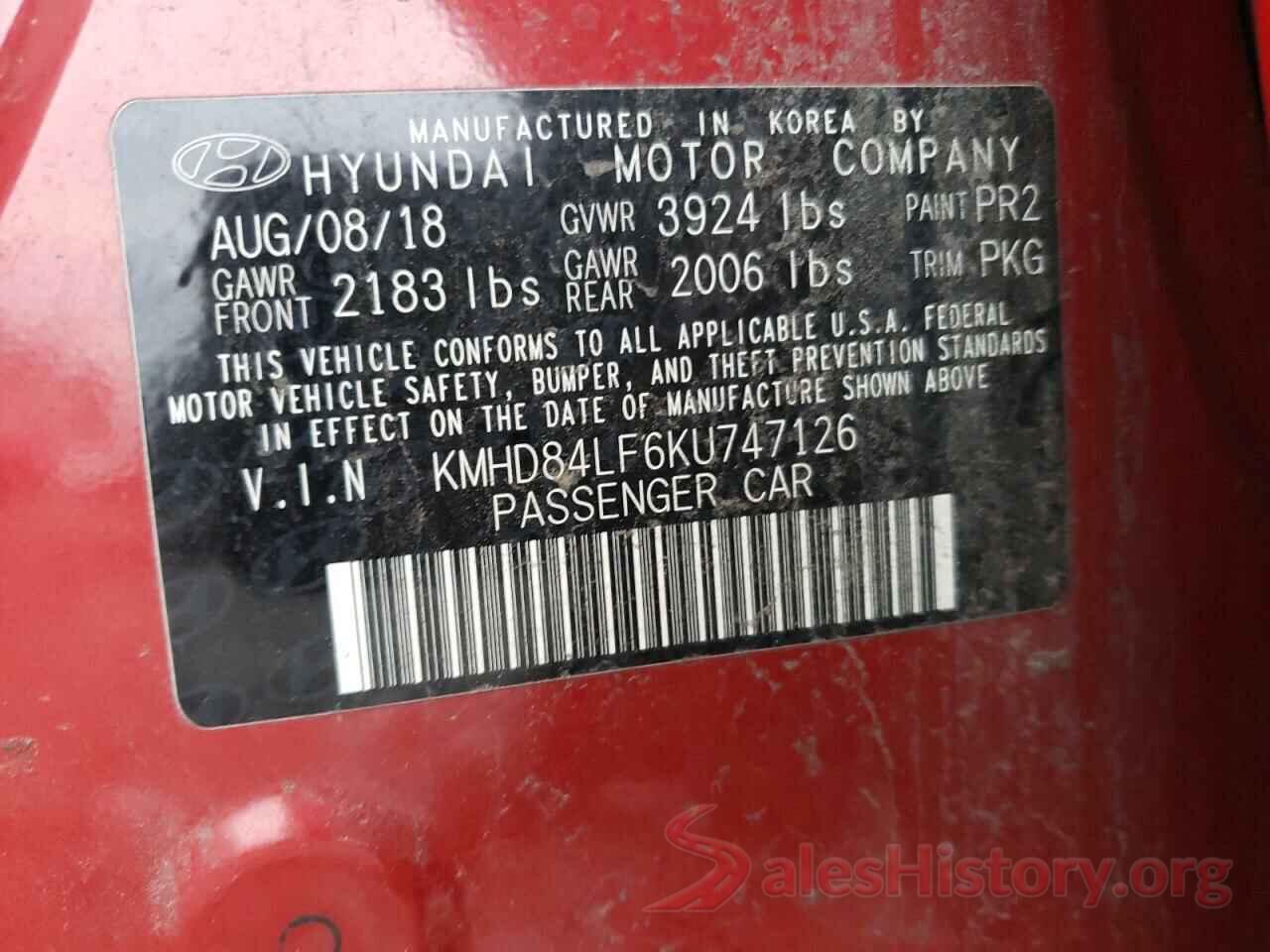 KMHD84LF6KU747126 2019 HYUNDAI ELANTRA