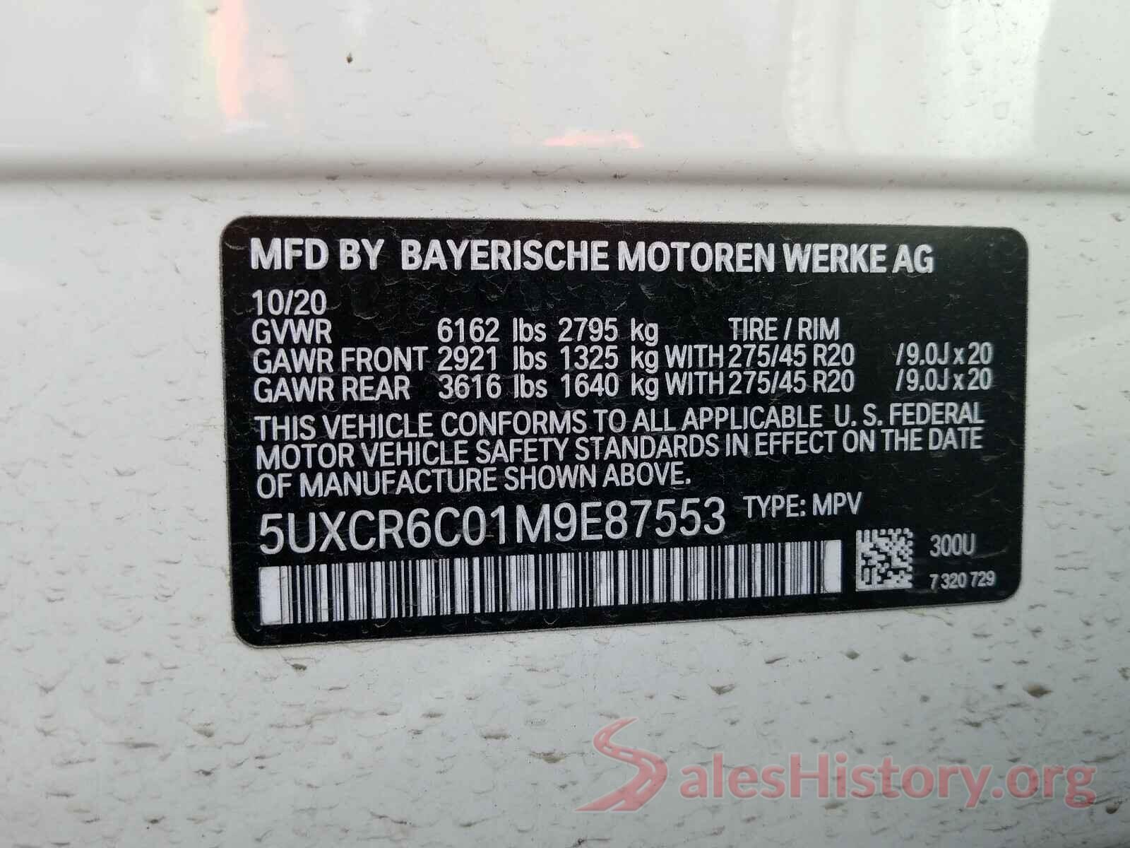 5UXCR6C01M9E87553 2021 BMW X5