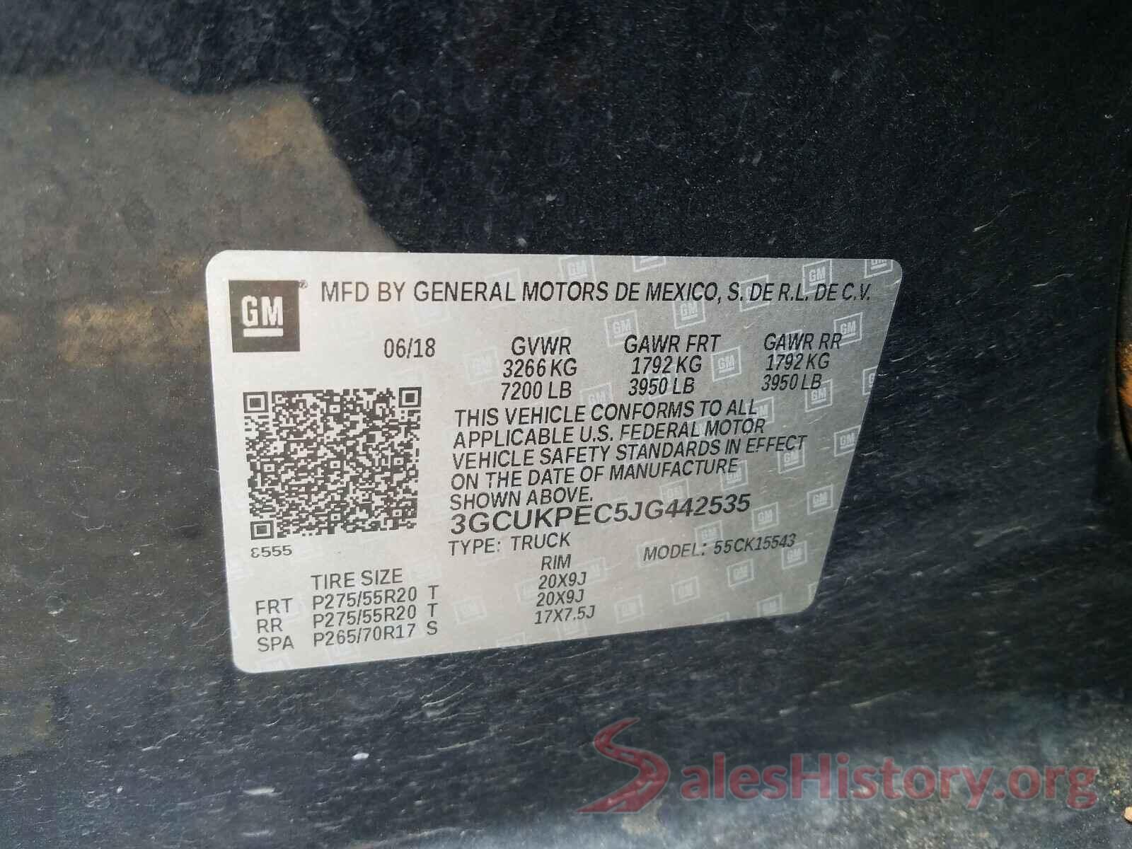 3GCUKPEC5JG442535 2018 CHEVROLET SILVERADO