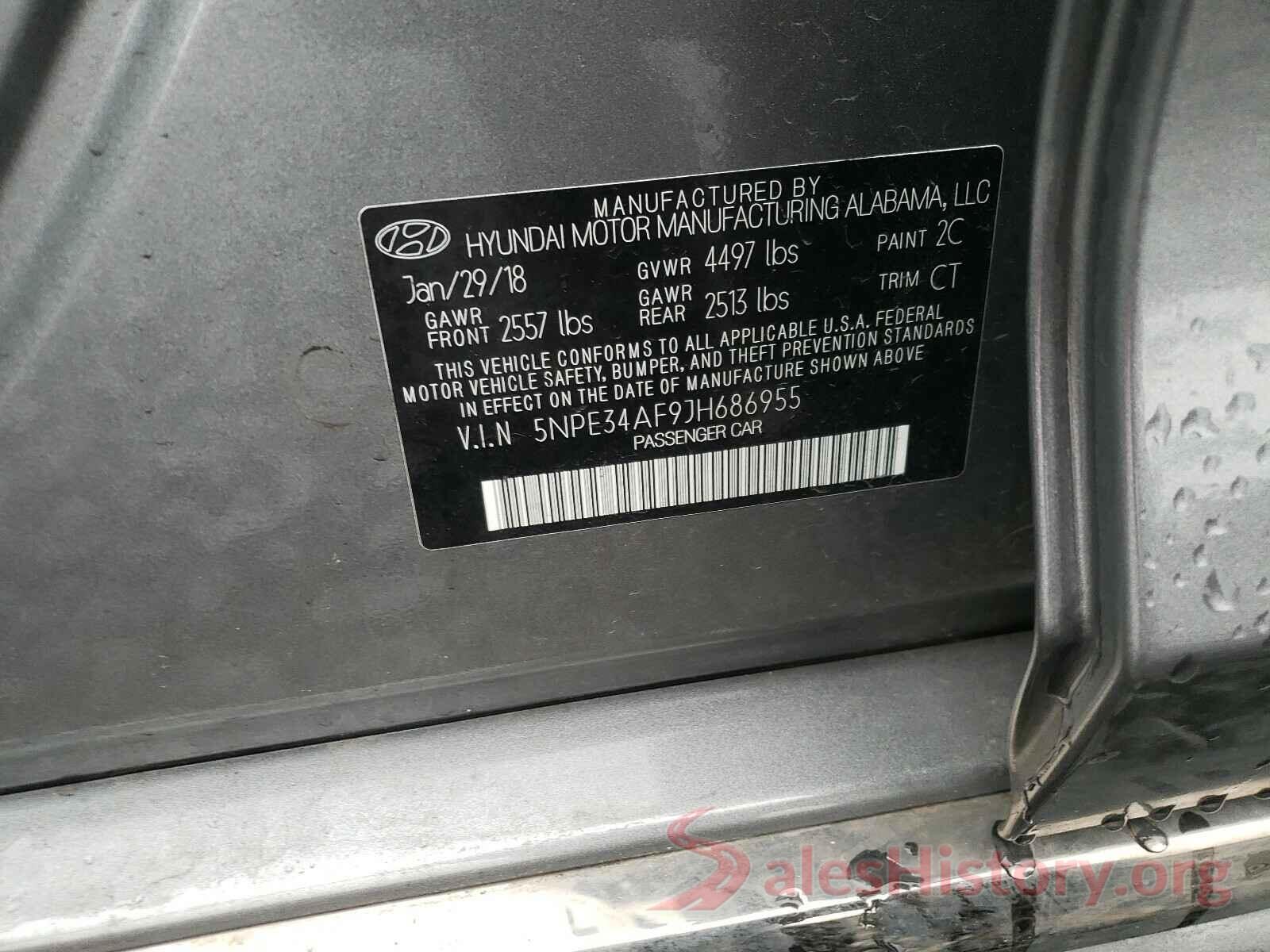 5NPE34AF9JH686955 2018 HYUNDAI SONATA