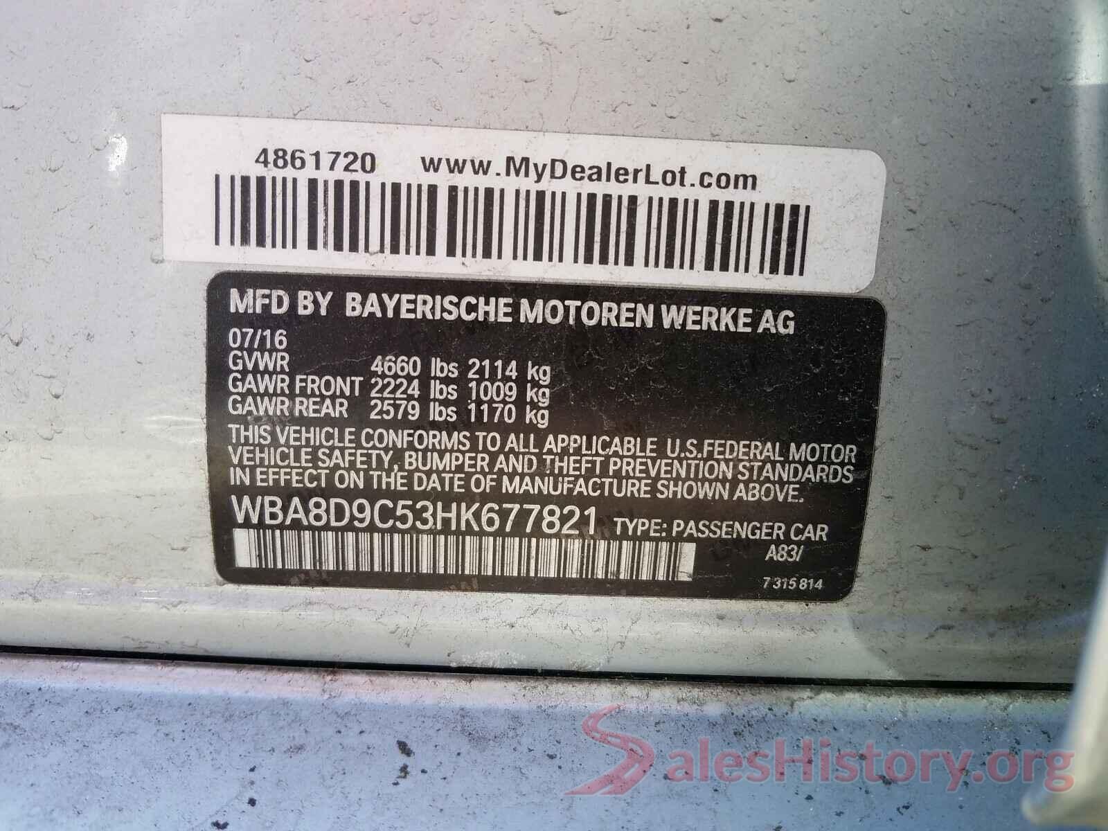 WBA8D9C53HK677821 2017 BMW 3 SERIES