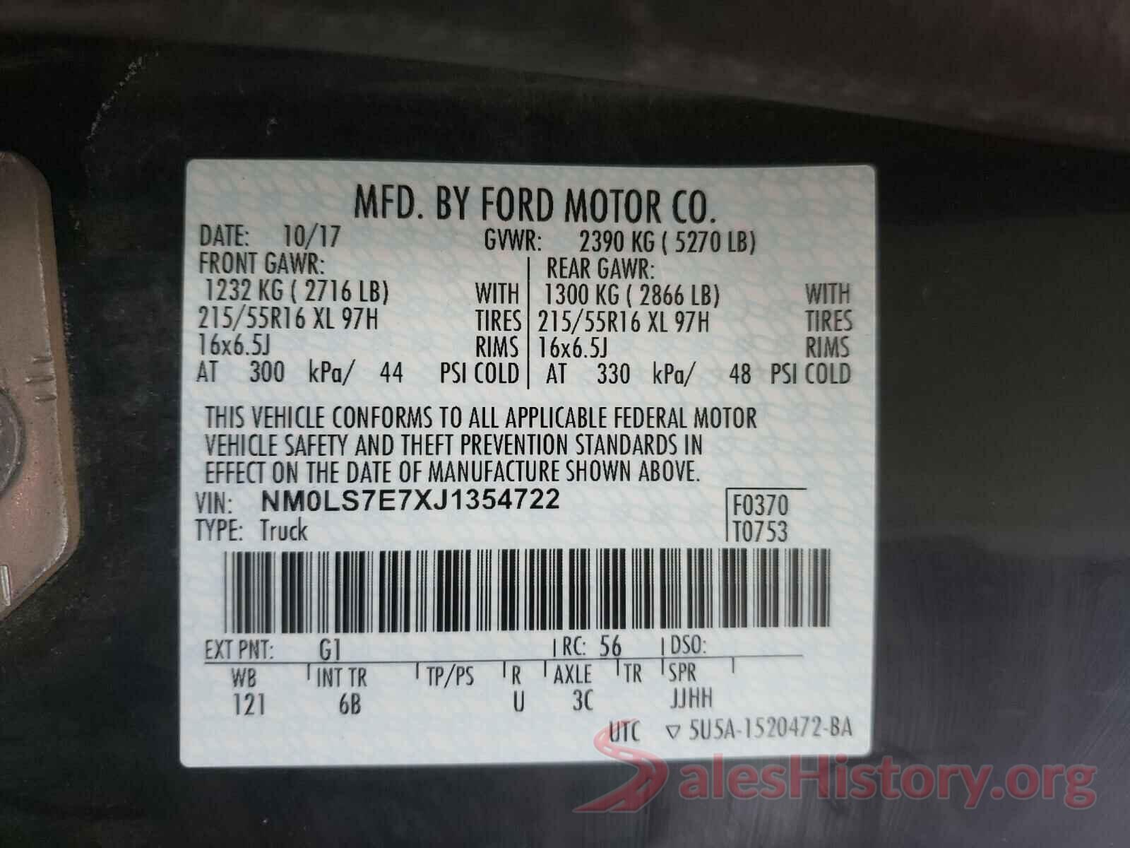 NM0LS7E7XJ1354722 2018 FORD TRANSIT CO