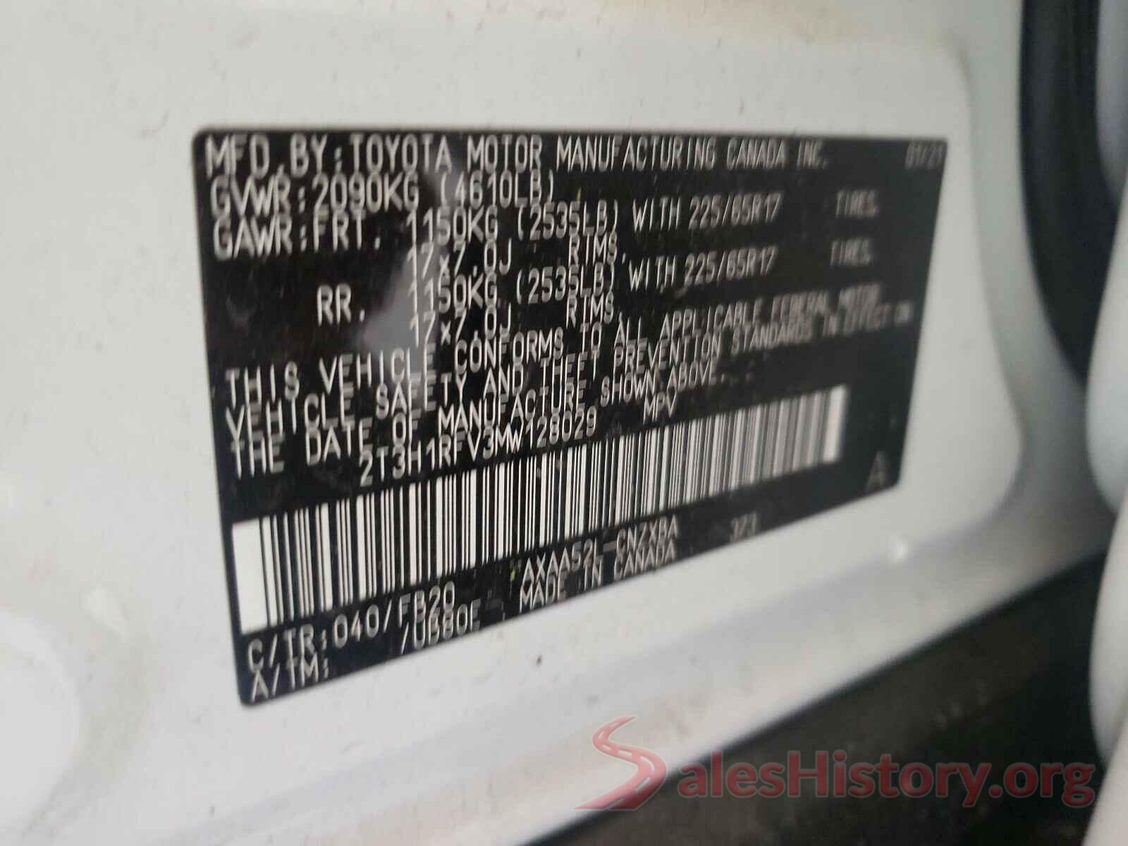 2T3H1RFV3MW128029 2021 TOYOTA RAV4