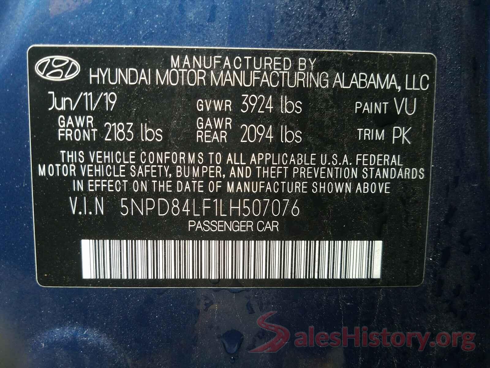 5NPD84LF1LH507076 2020 HYUNDAI ELANTRA