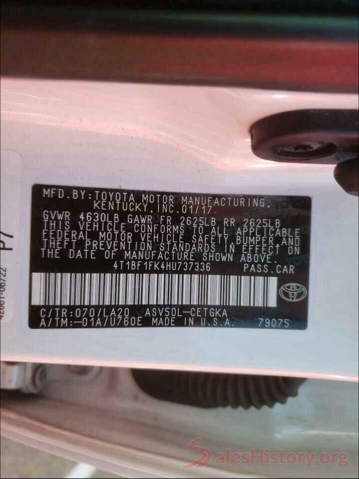 4T1BF1FK4HU737336 2017 TOYOTA CAMRY