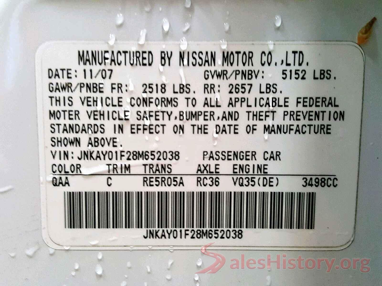 JNKAY01F28M652038 2008 INFINITI M35 BASE