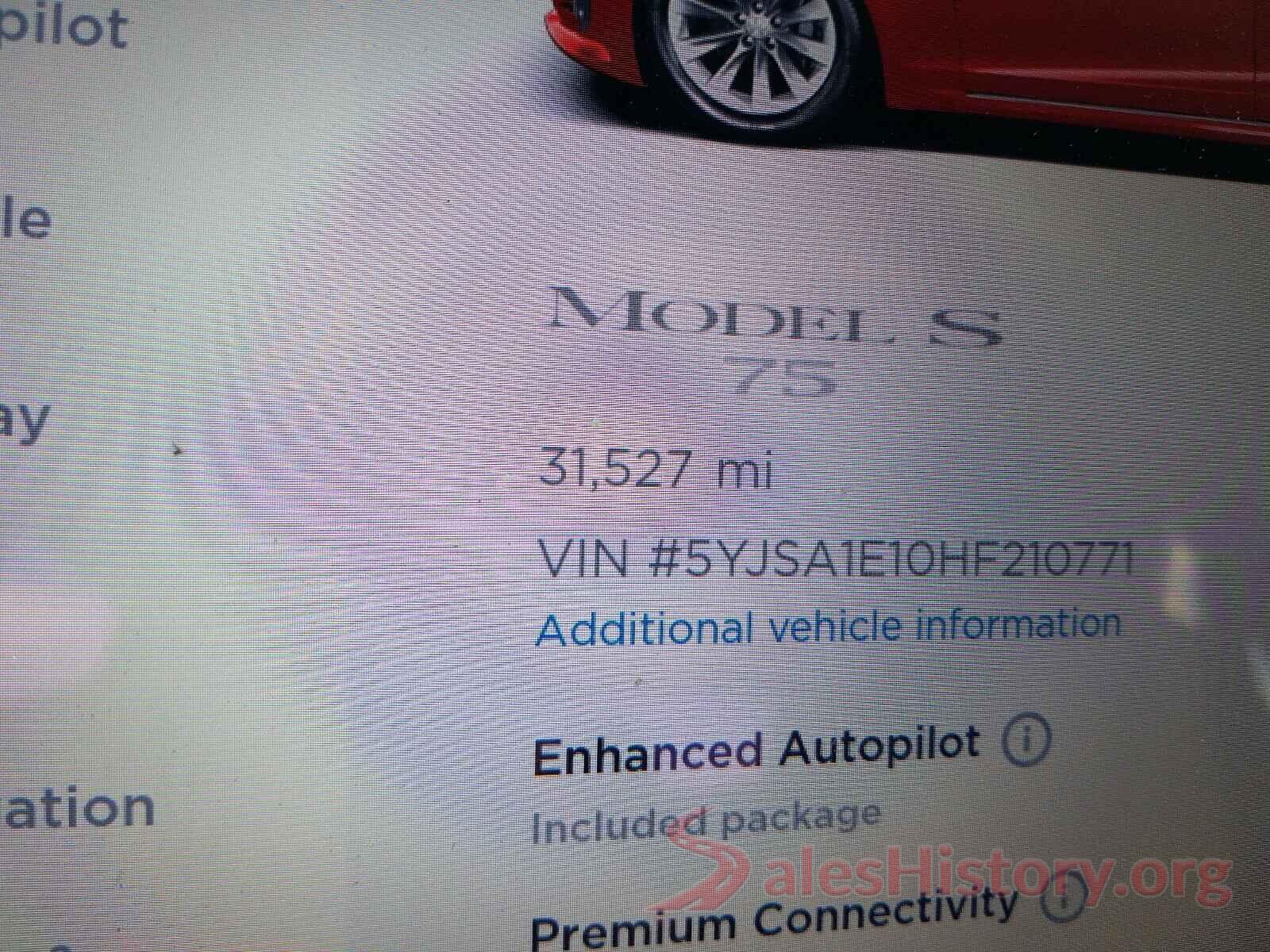 5YJSA1E10HF210771 2017 TESLA MODEL S