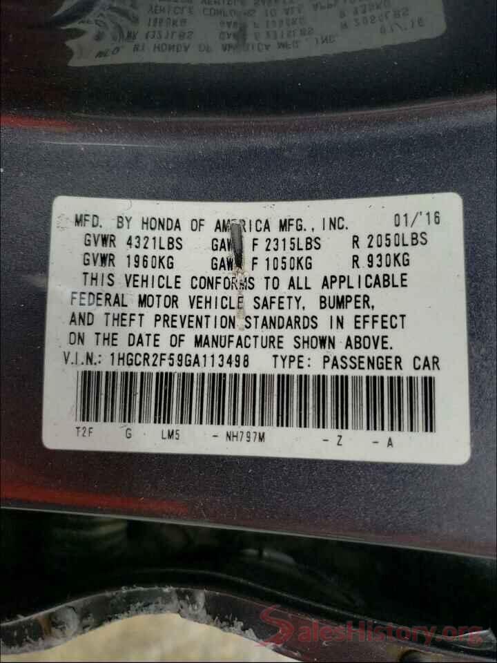 1HGCR2F59GA113498 2016 HONDA ACCORD