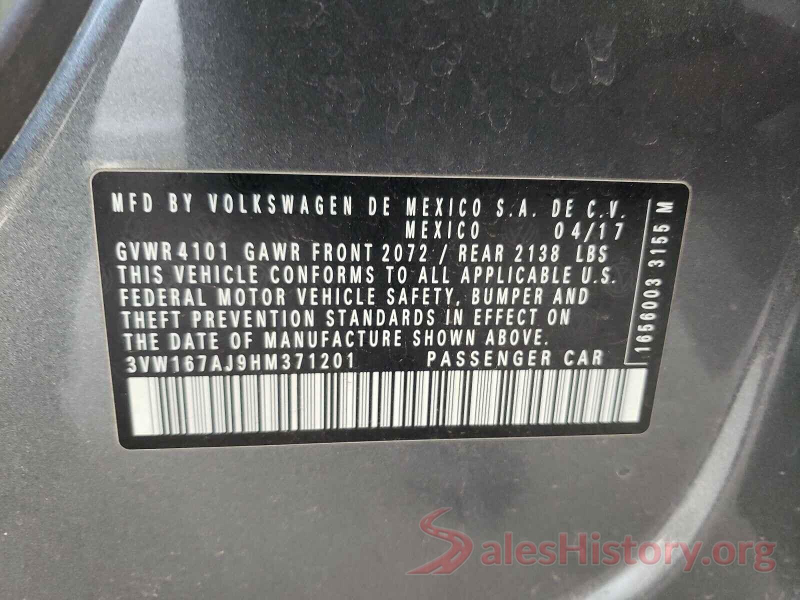 3VW167AJ9HM371201 2017 VOLKSWAGEN JETTA