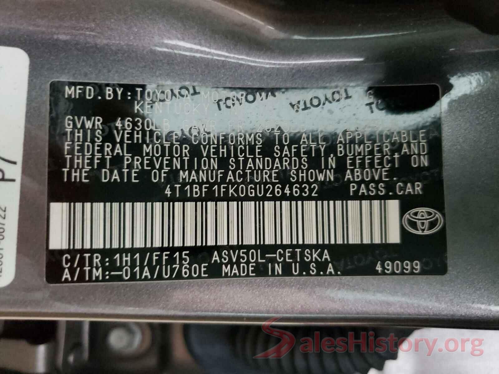 4T1BF1FK0GU264632 2016 TOYOTA CAMRY