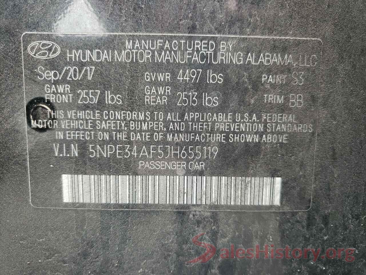 5NPE34AF5JH655119 2018 HYUNDAI SONATA