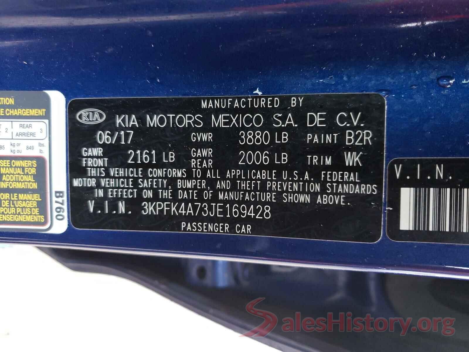 3KPFK4A73JE169428 2018 KIA FORTE