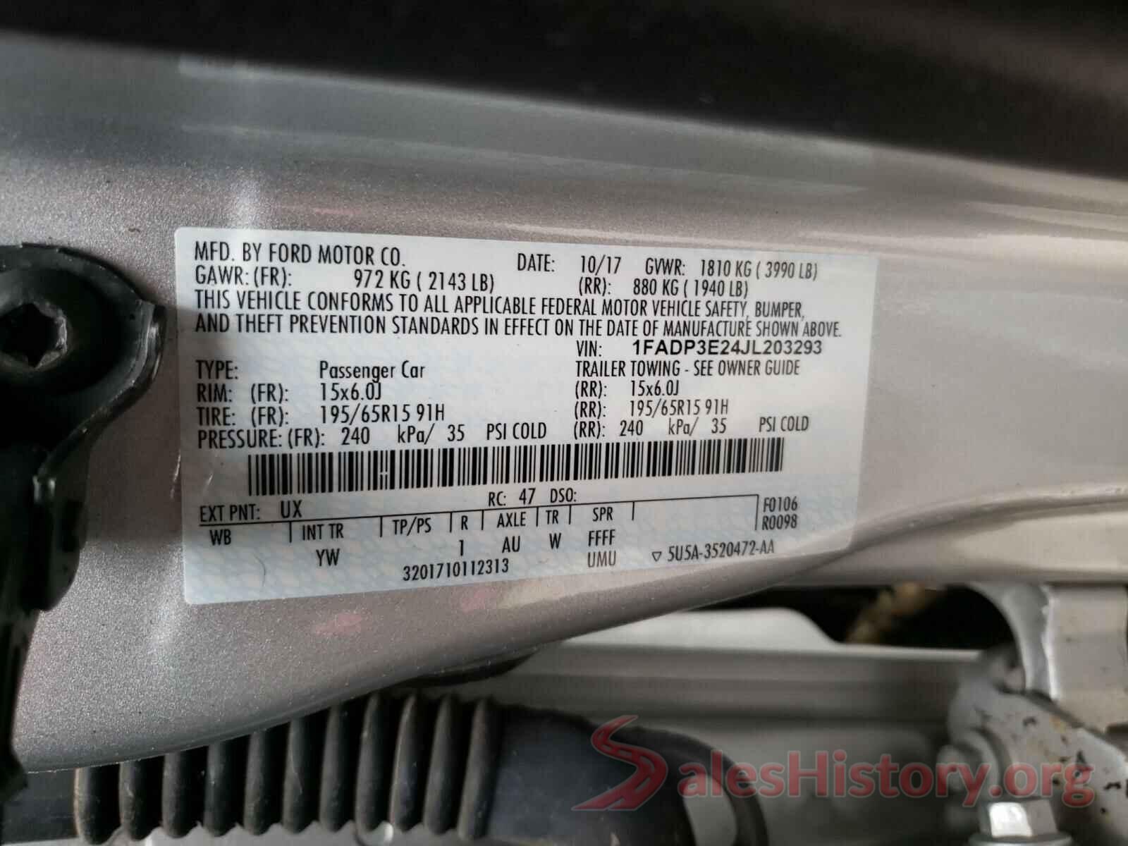 1FADP3E24JL203293 2018 FORD FOCUS