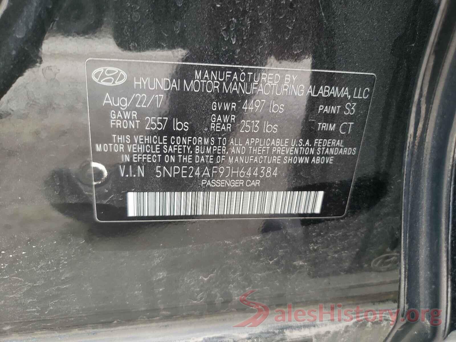 5NPE24AF9JH644384 2018 HYUNDAI SONATA