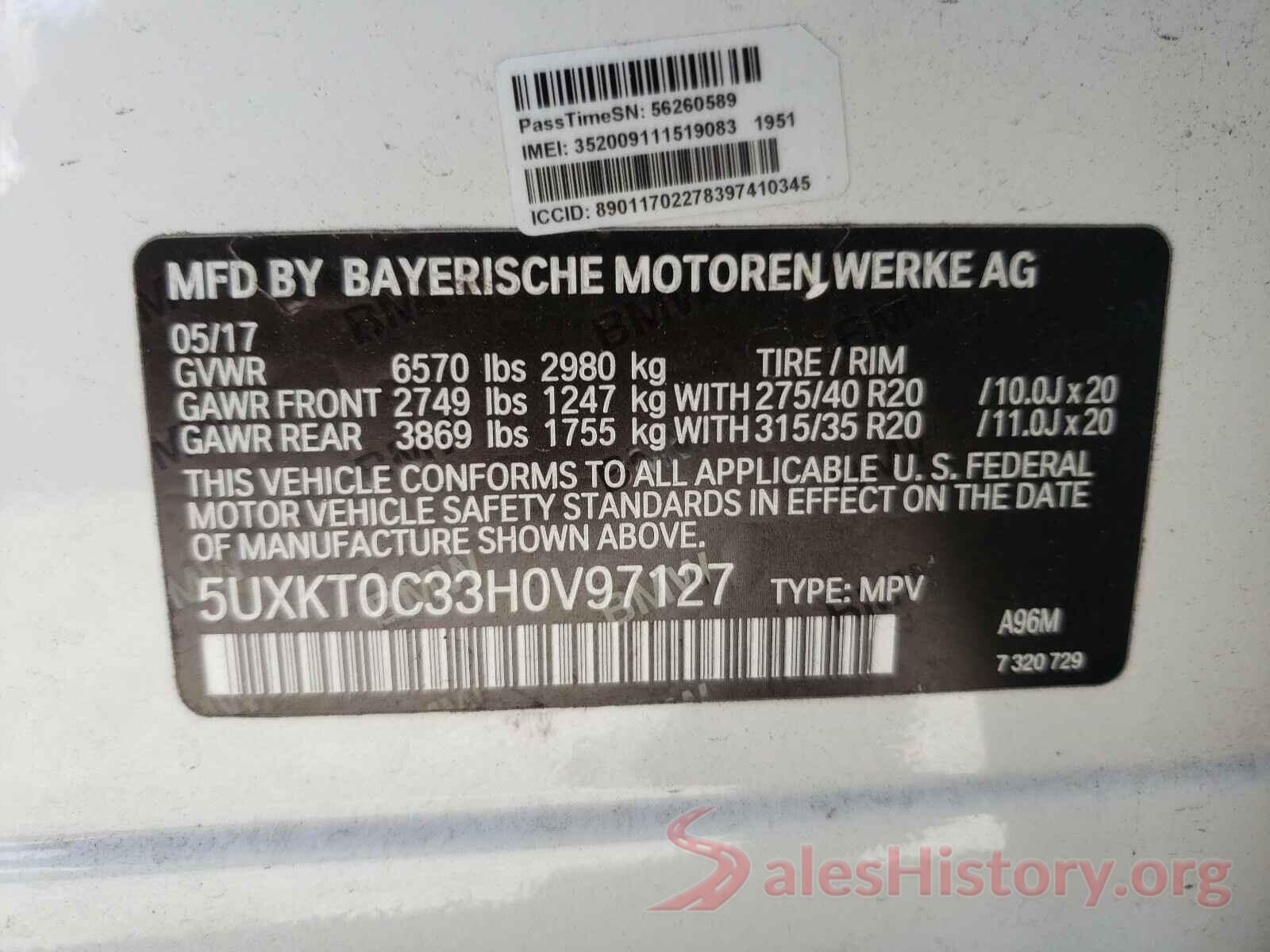 5UXKT0C33H0V97127 2017 BMW X5