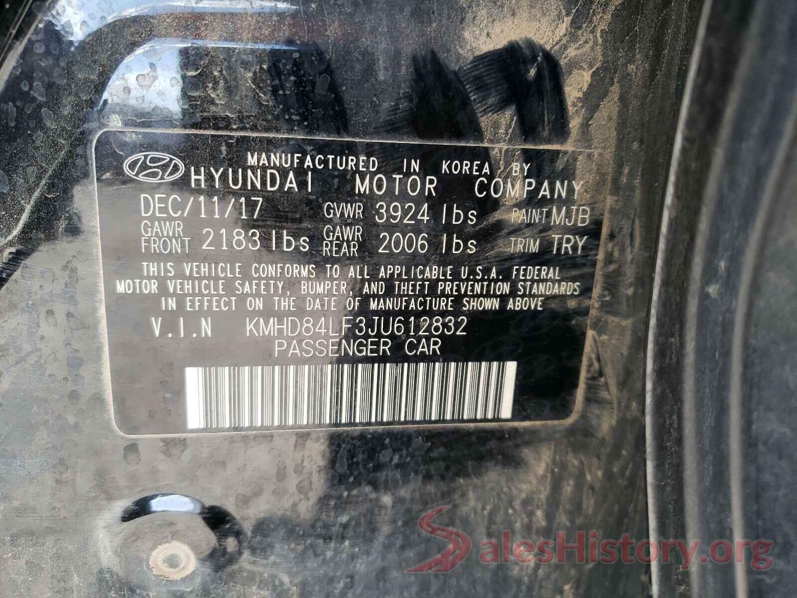 KMHD84LF3JU612832 2018 HYUNDAI ELANTRA