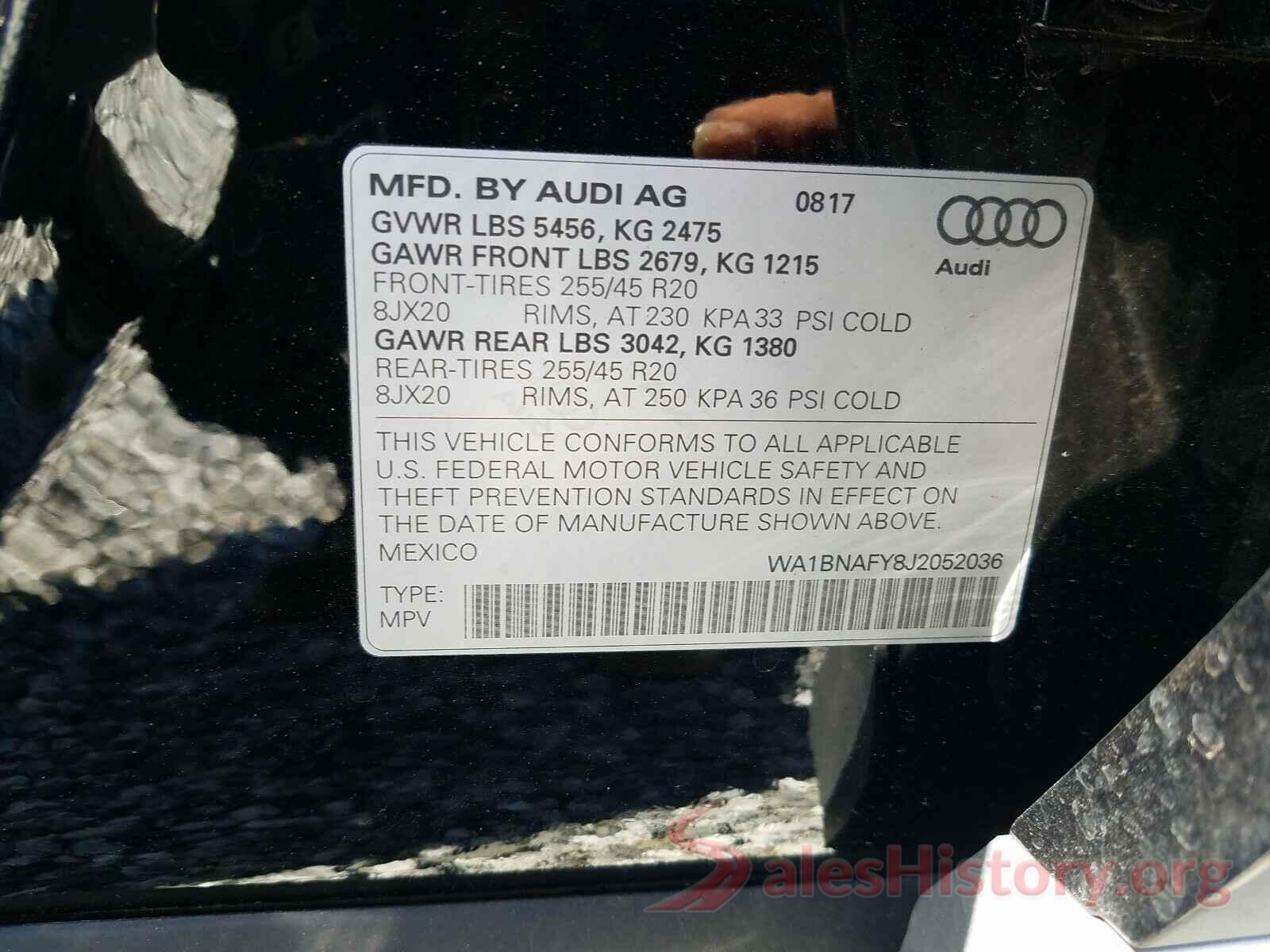 WA1BNAFY8J2052036 2018 AUDI Q5