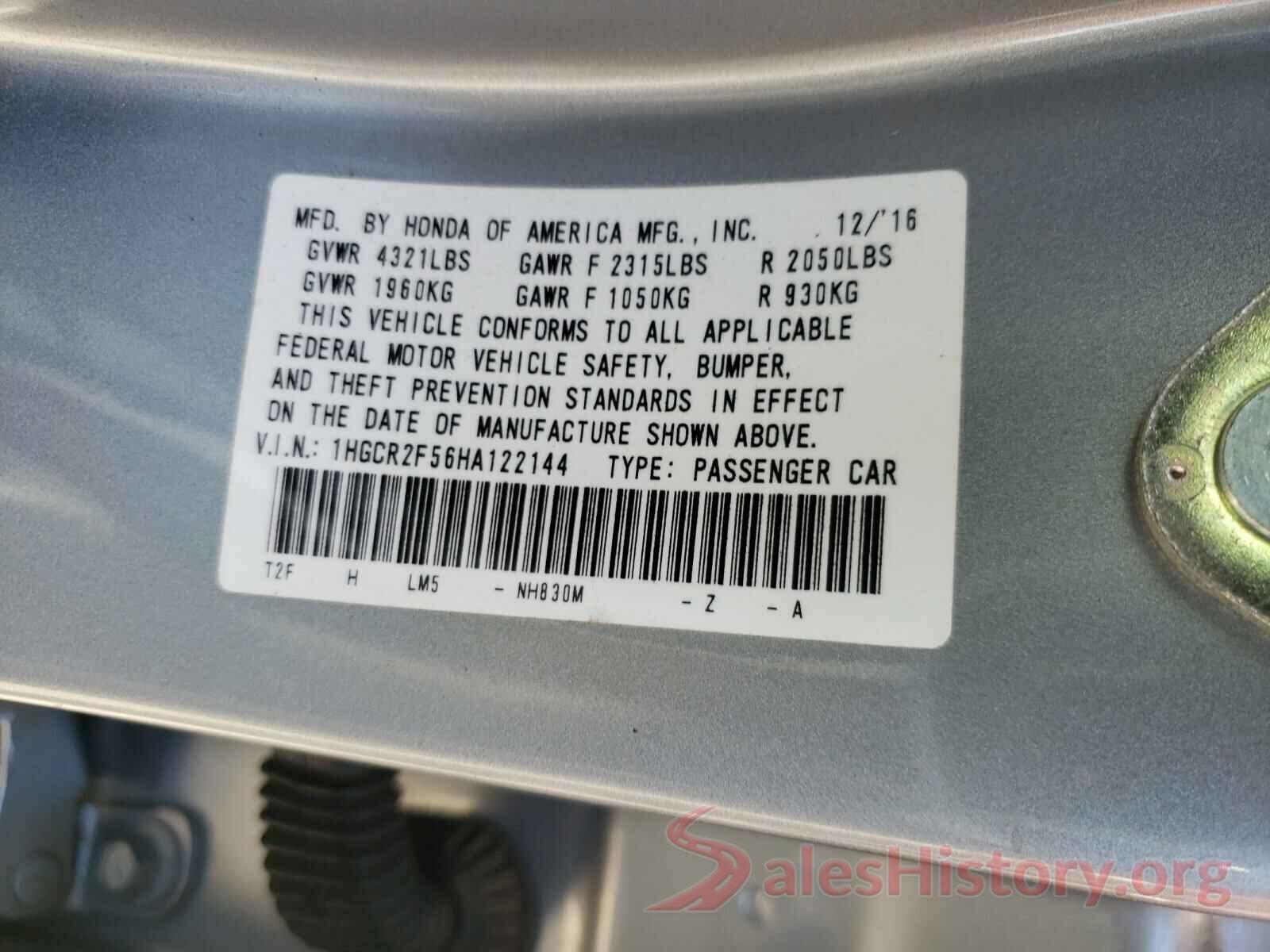 1HGCR2F56HA122144 2017 HONDA ACCORD