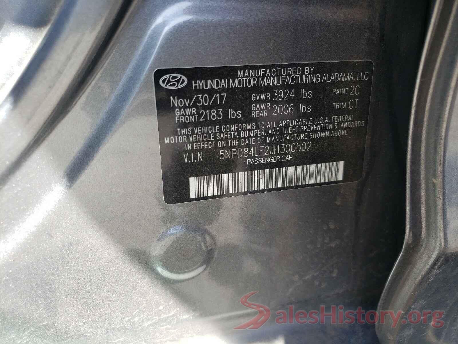 5NPD84LF2JH300502 2018 HYUNDAI ELANTRA