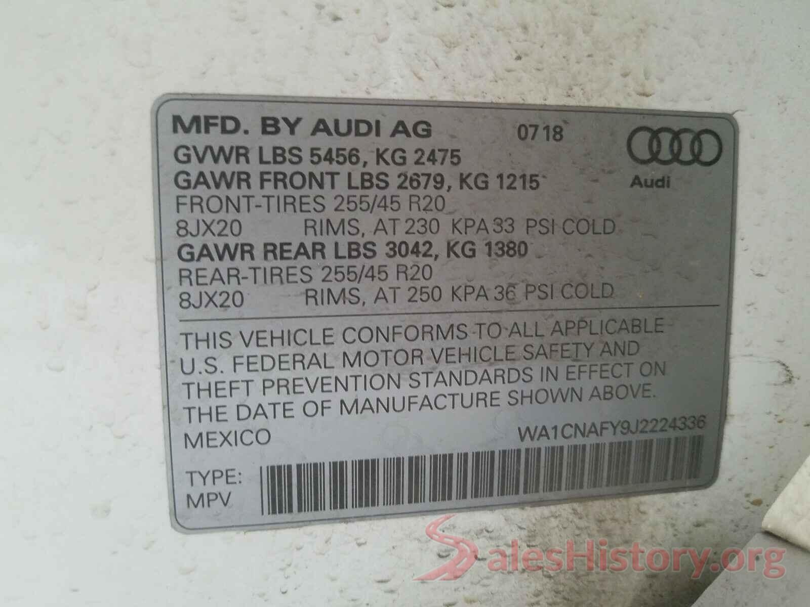 WA1CNAFY9J2224336 2018 AUDI Q5