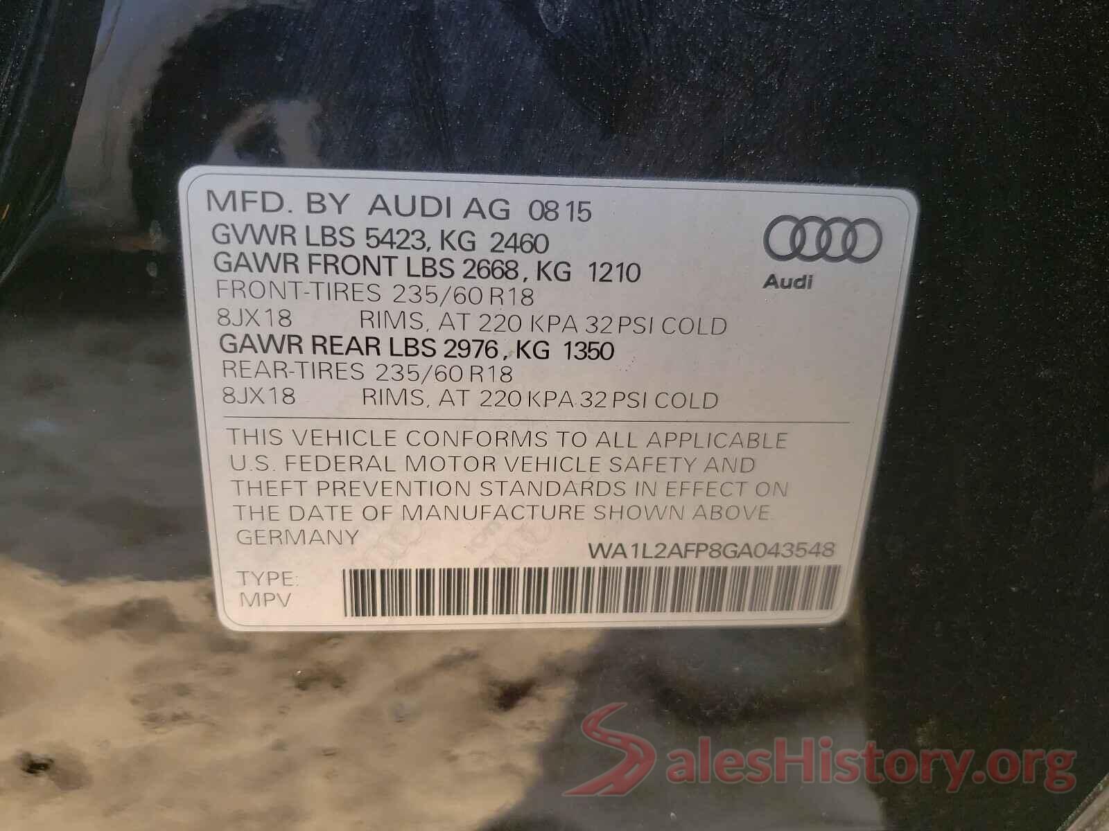 WA1L2AFP8GA043548 2016 AUDI Q5