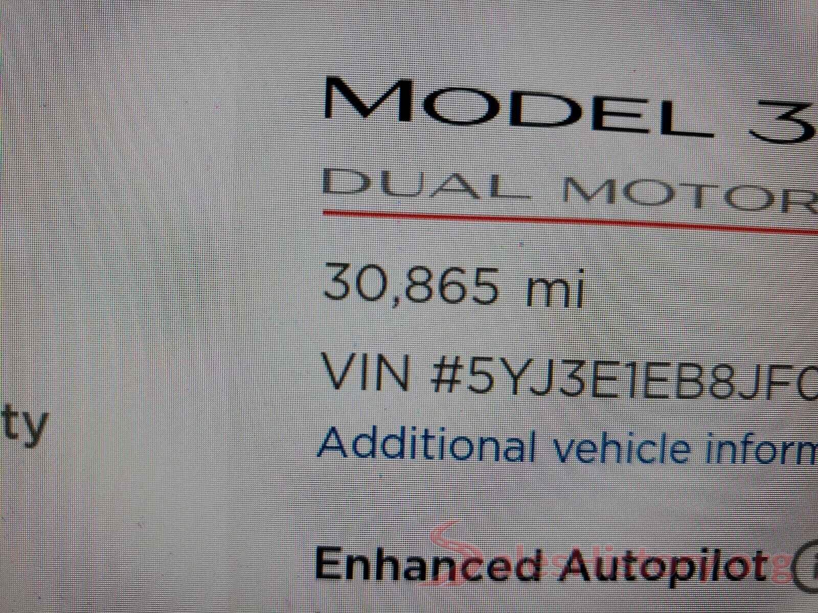 5YJ3E1EB8JF083310 2018 TESLA MODEL 3