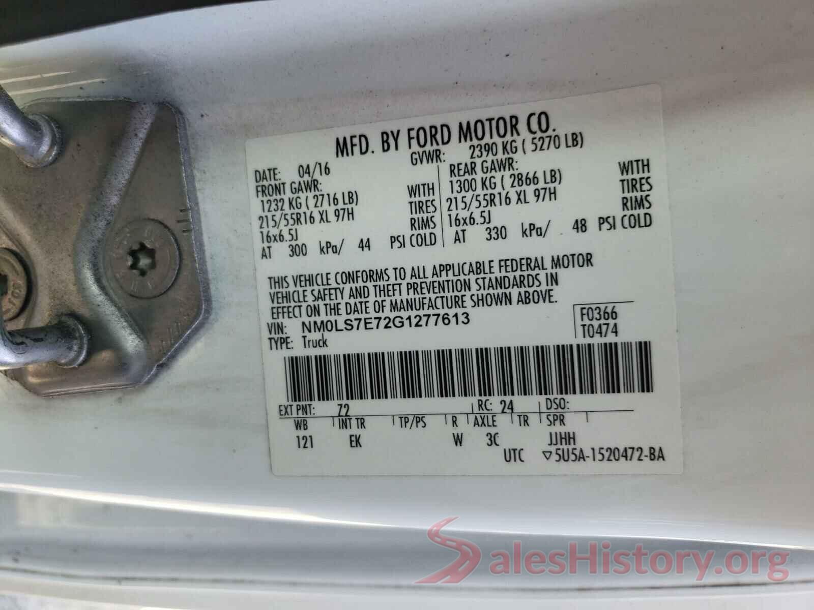 NM0LS7E72G1277613 2016 FORD TRANSIT CO