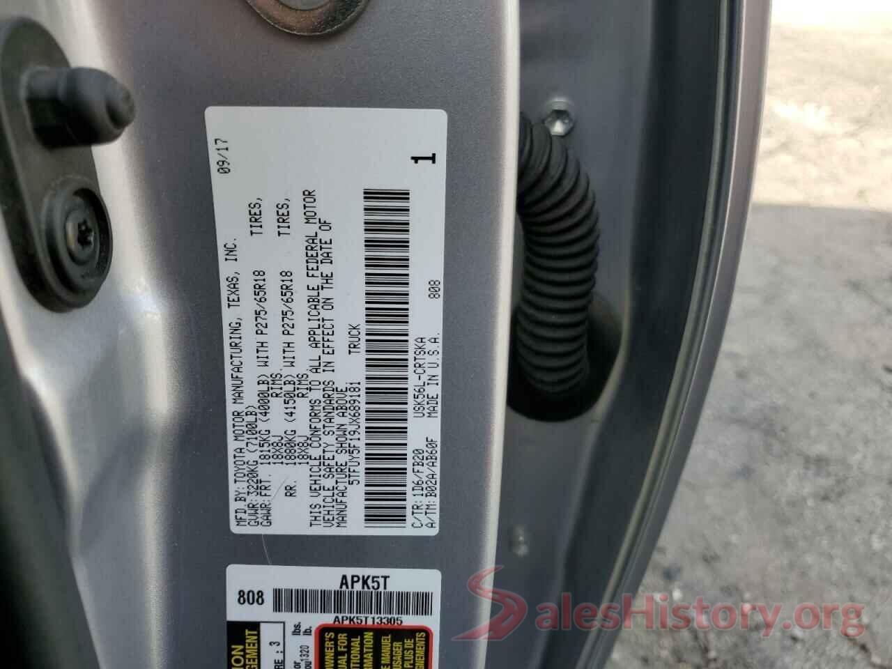 5TFUY5F19JX689181 2018 TOYOTA TUNDRA