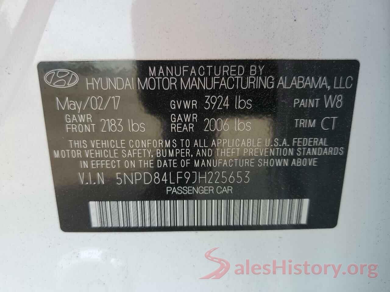 5NPD84LF9JH225653 2018 HYUNDAI ELANTRA