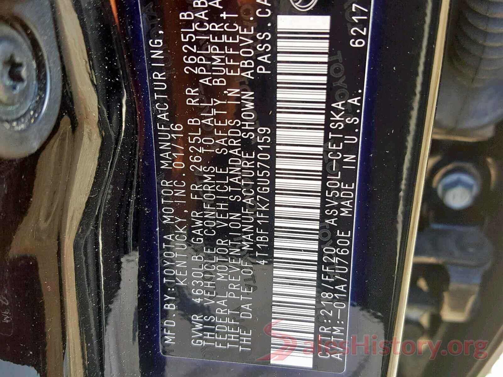 4T1BF1FK7GU570159 2016 TOYOTA CAMRY