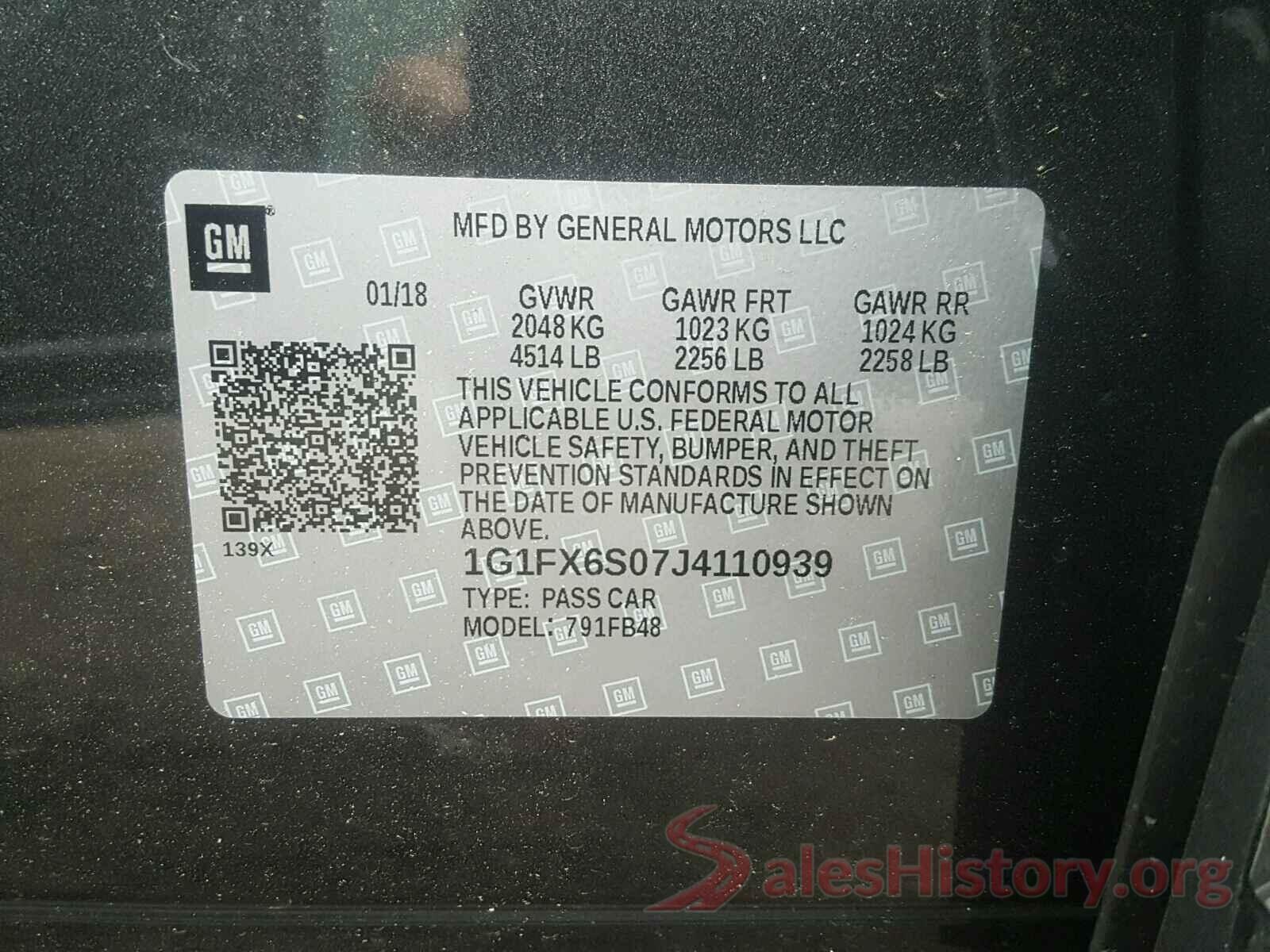 1G1FX6S07J4110939 2018 CHEVROLET BOLT