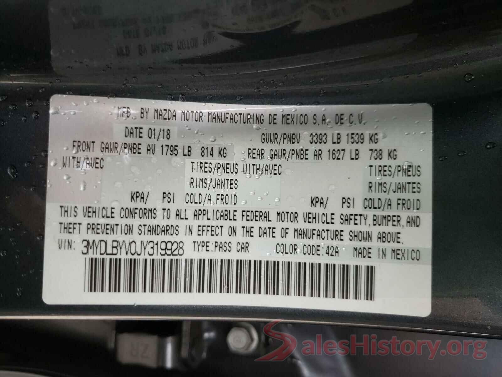 3MYDLBYV0JY319928 2018 TOYOTA YARIS