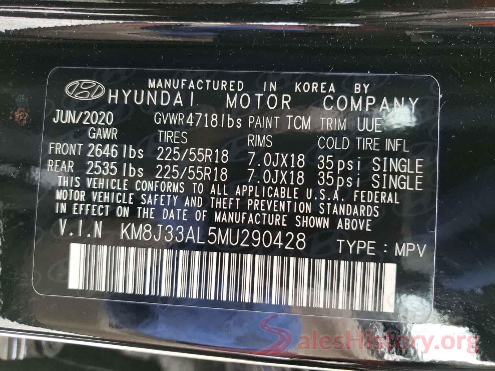 KM8J33AL5MU290428 2021 HYUNDAI TUCSON