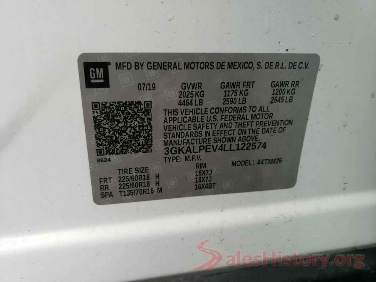 3GKALPEV4LL122574 2020 GMC TERRAIN