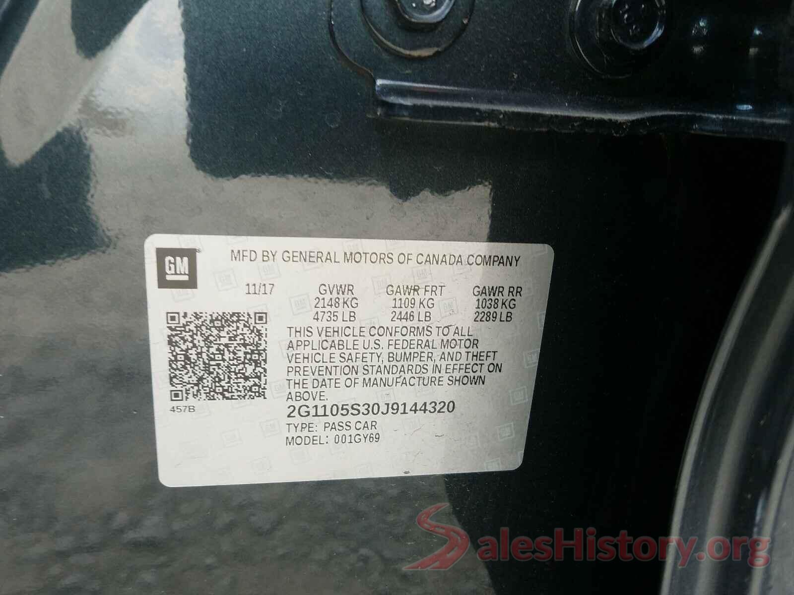 2G1105S30J9144320 2018 CHEVROLET IMPALA