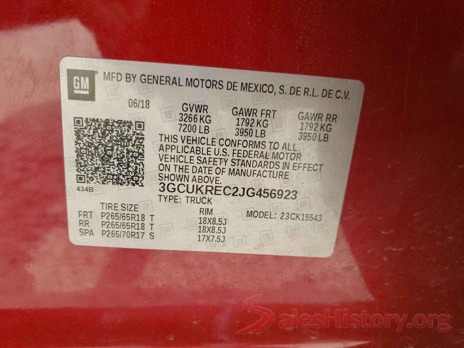 3GCUKREC2JG456923 2018 CHEVROLET SILVERADO