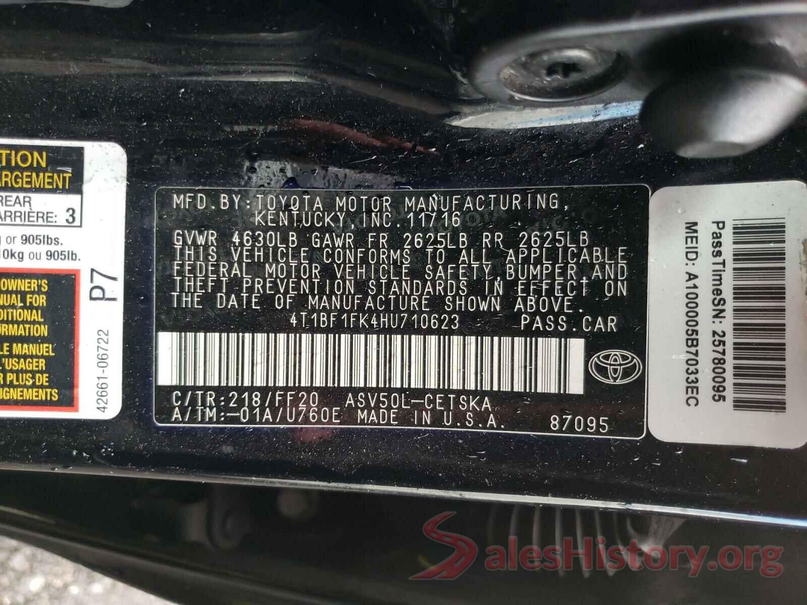 4T1BF1FK4HU710623 2017 TOYOTA CAMRY