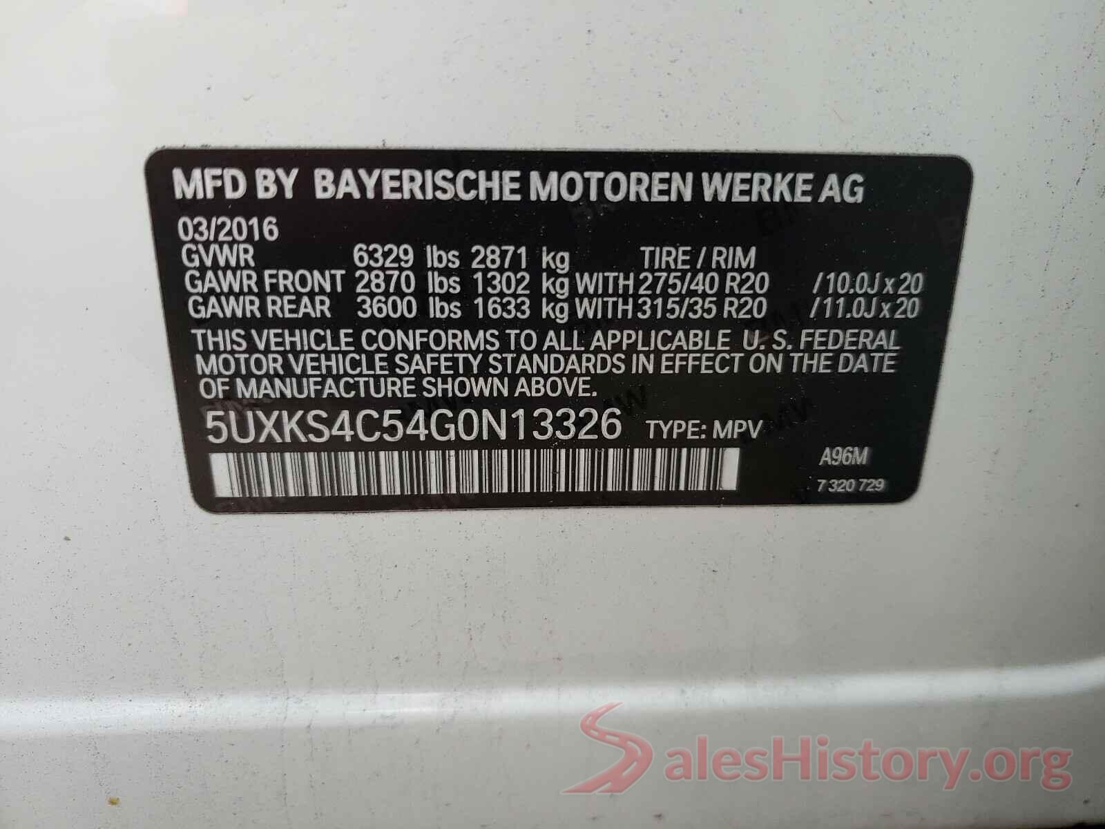 5UXKS4C54G0N13326 2016 BMW X5